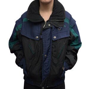 Spyder Ski Jacket Black/Green/Navy Mens 52